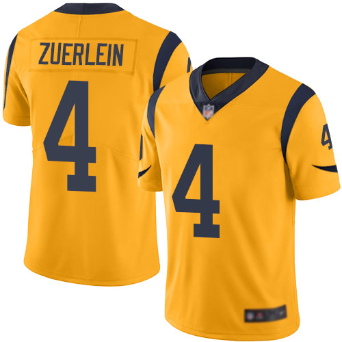 Los Angeles Rams Limited Gold Men Greg Zuerlein Jersey NFL Football #4 Rush Vapor Untouchable
